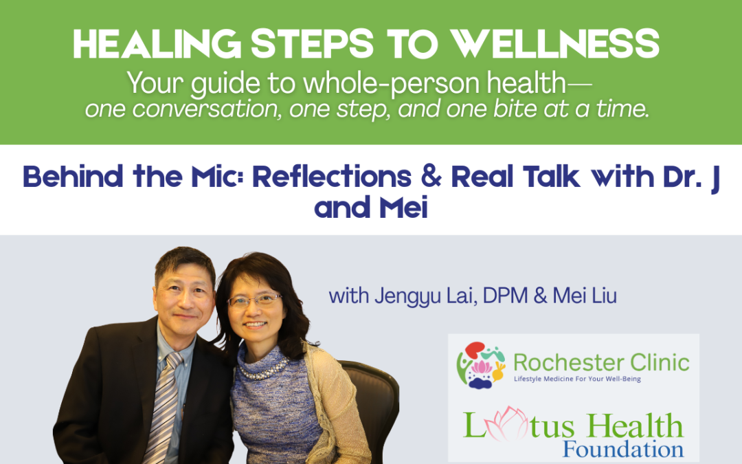 In this special episode of Step 2.1: Whole-Person Health, Dr. J and Mei pull back the curtain and take you behind the mic. They reflect on their journey so far—how the show began, the impact it’s had, and the unexpected moments that shaped it all.