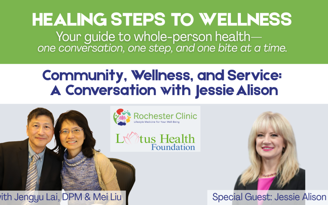 Join Mei and Dr. J on Healing Step to Wellness as they welcome Jessie Allison, former registered dietitian and passionate community wellness advocate. In this inspiring episode, Jessie shares her journey from clinical nutrition to empowering communities through lifestyle medicine, charity events, and holistic living.