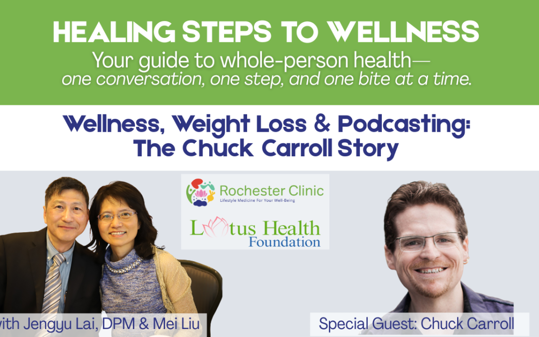 Join Dr. Jengyu Lai and Mei Liu on "Hidden Steps to Wellness" as they welcome Chuck Carroll—renowned podcast host and health advocate. Known as the "Weight Loss Champion," Chuck shares his powerful transformation journey, going from over 400 lbs to thriving in whole-person wellness.