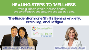 Healing Steps to Wellness with Mei & Dr Jengyu Lai. GUest Denise Stegall discusses 
The Hidden Hormone Shifts Behind Anxiety, Brain Fog, and Fatigue